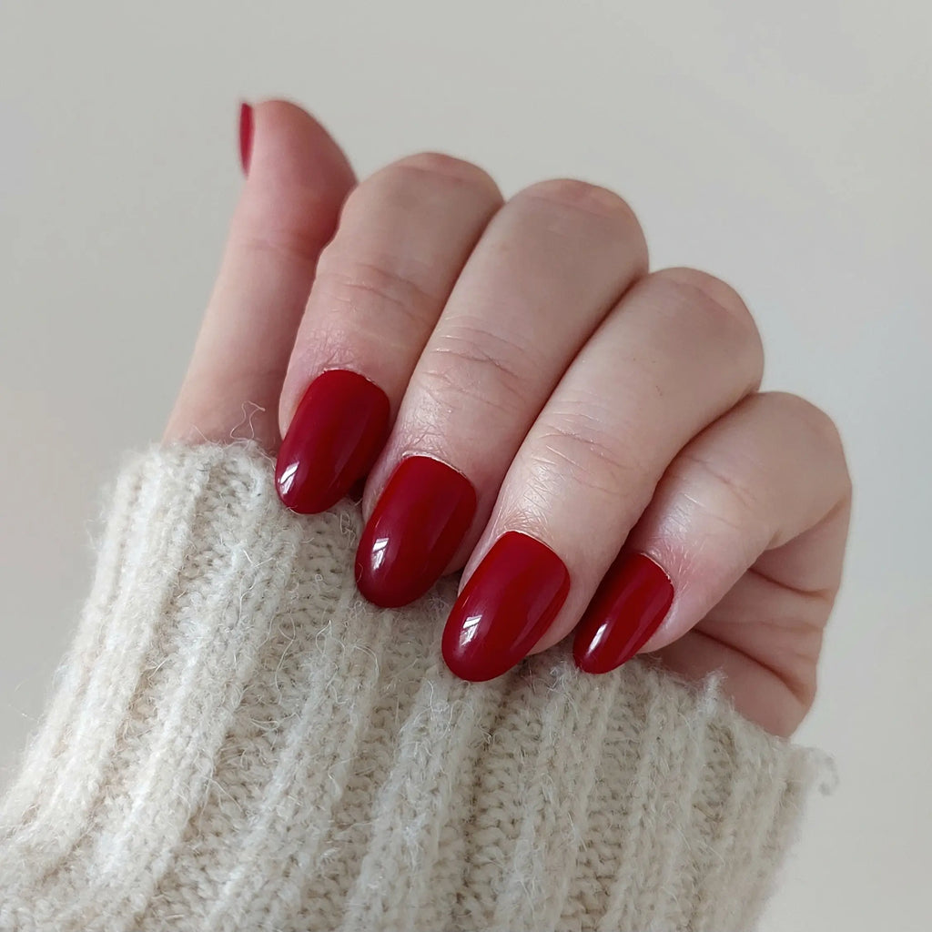 Glamour Tips Classic Red Gel Press on Nails