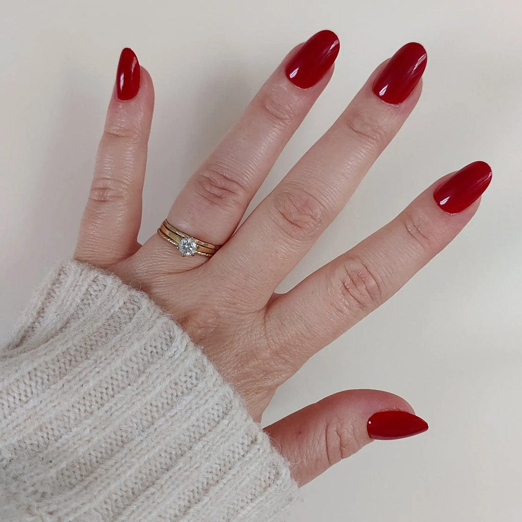 Glamour Tips Classic Red Gel Press on Nails