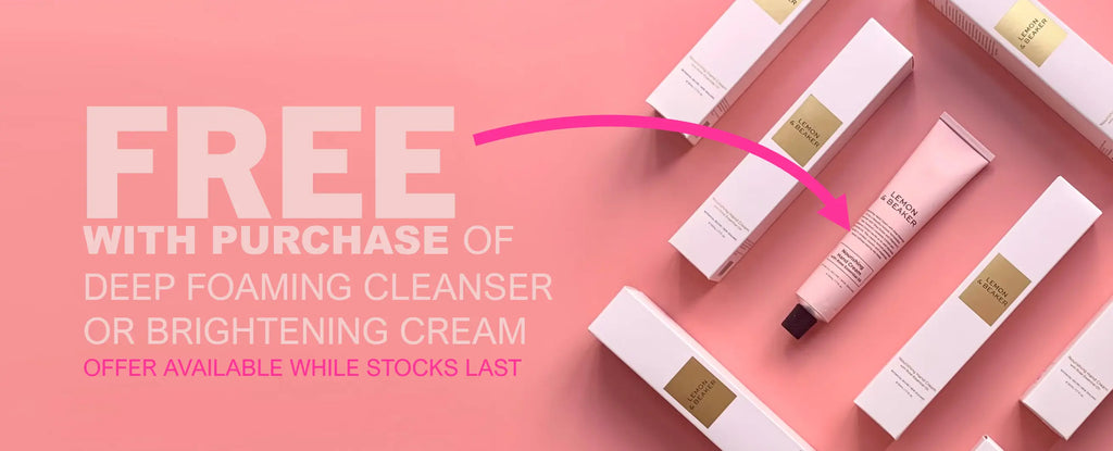 Free Nourishing Hand Cream with purchase of Deep Foaming Cleanser or Brightening Cream. Offer available while stocks last.