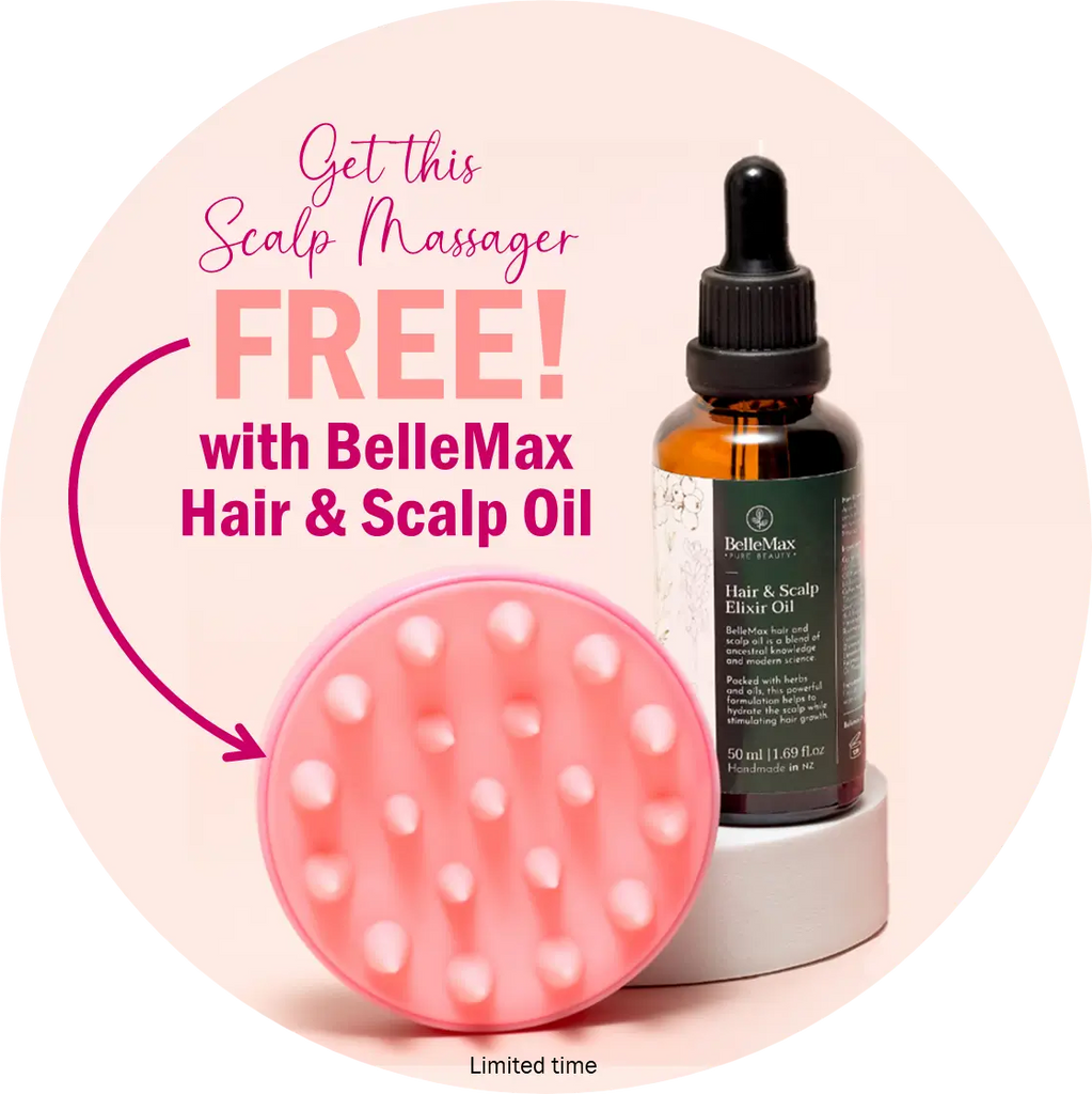 Get a Scalp Massager Free when you buy BelleMax Hair & Scalp Oil for a limited time