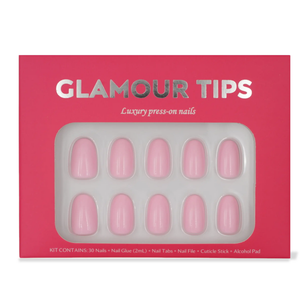 Glamour Tips Pastel Pink Gel Press On Nails