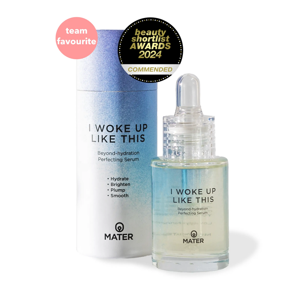 Mater Beauty I Woke Up Like This Beyond Hydration Perfecting Serum a team favourite and commended product in the Beauty Shortlist Awards 2024