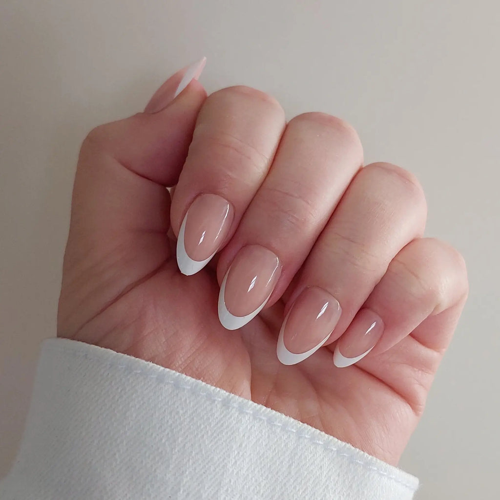 Glamour Tips White French Tip Gel Press On Nails