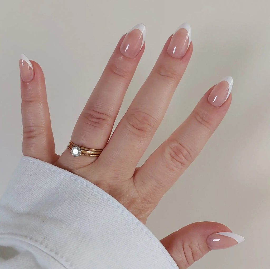 Glamour Tips White French Tip Gel Press On Nails