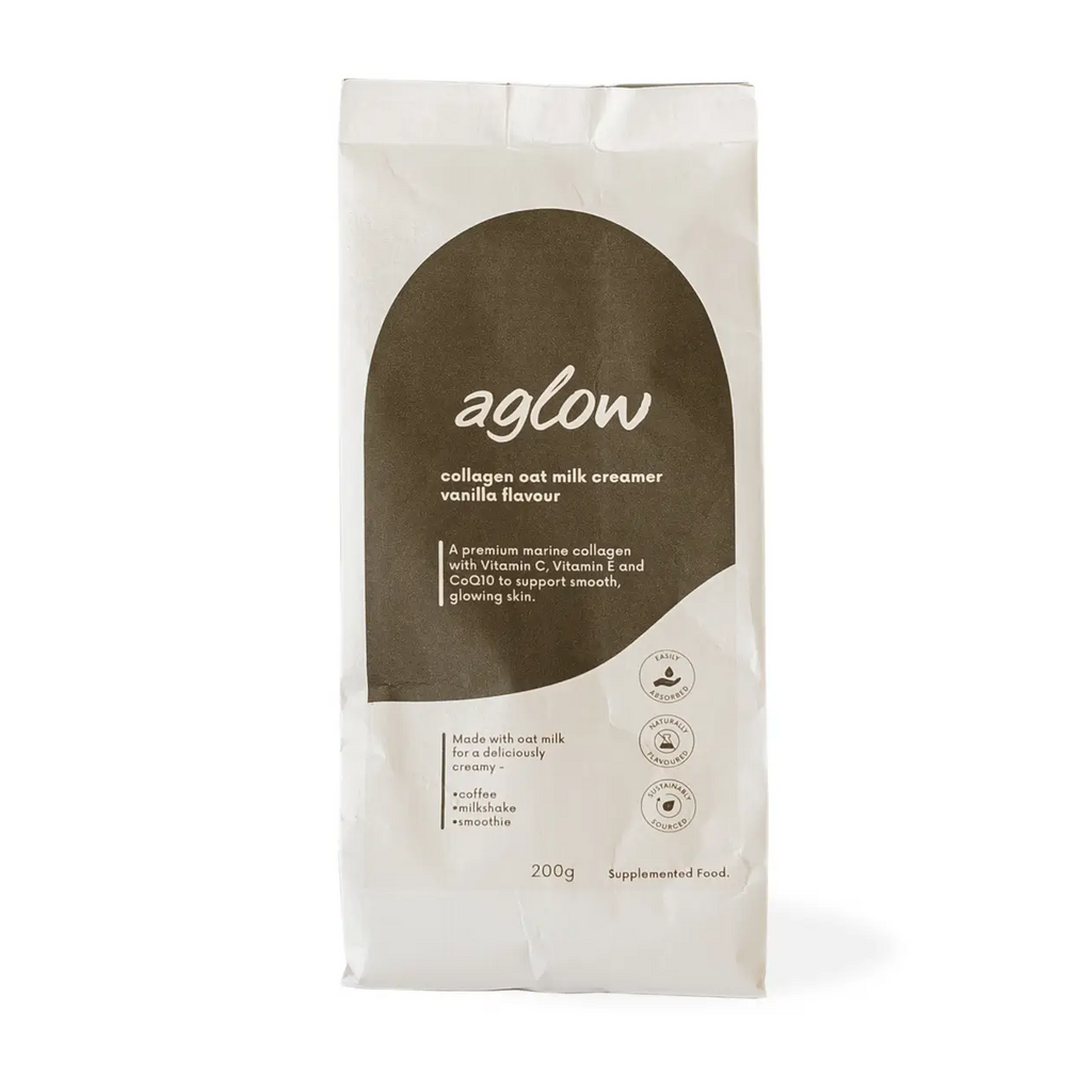 Aglow Collagen Oat Milk Creamer Vanilla Flavour Home Compostable Refill Pouch